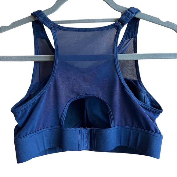 Crane Sports Bra Women Medium 36B - 36C Blue Mesh Ventilated Adjustable Back - Picture 2 of 7